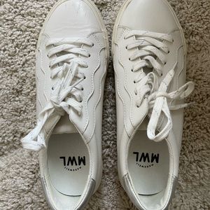 Madewell Sidewalk Low-Top Sneakers in Leather: Wave Edition / 8 MEDIUM